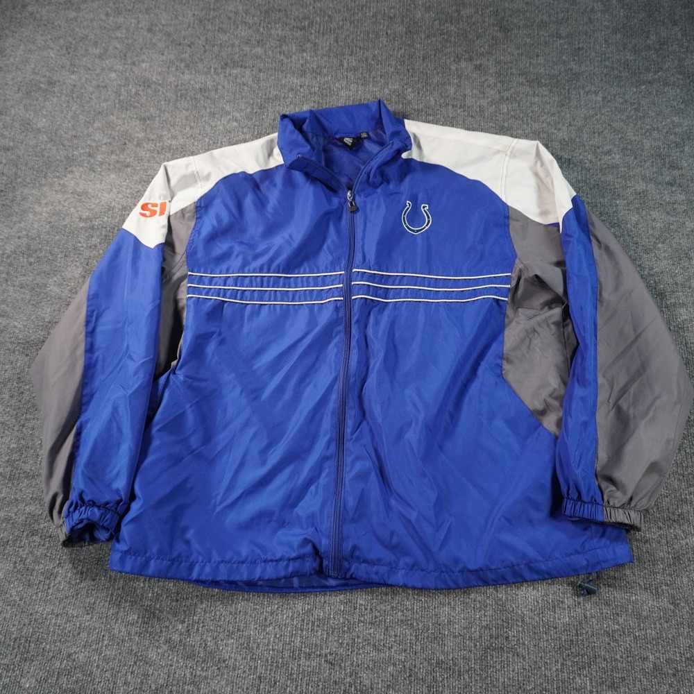 NFL SI Indianapolis Colts Windbreaker Mens XXL Blue NFL Full Zip Colorblock